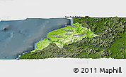 Physical Panoramic Map of Constitucion, darken