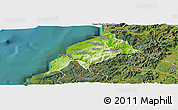 Physical Panoramic Map of Constitucion, satellite outside