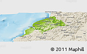Physical Panoramic Map of Constitucion, shaded relief outside