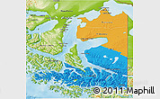 Political 3D Map of TIERRA DEL FUEGO, physical outside