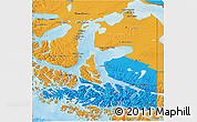 Political 3D Map of TIERRA DEL FUEGO, political shades outside