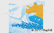 Political 3D Map of TIERRA DEL FUEGO, single color outside