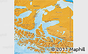 Political Shades 3D Map of TIERRA DEL FUEGO