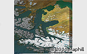Satellite 3D Map of TIERRA DEL FUEGO, darken