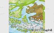 Satellite 3D Map of TIERRA DEL FUEGO, physical outside