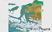 Satellite 3D Map of TIERRA DEL FUEGO, single color outside