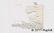 Shaded Relief 3D Map of TIERRA DEL FUEGO, cropped outside