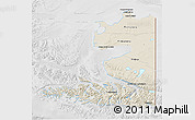 Shaded Relief 3D Map of TIERRA DEL FUEGO, lighten, desaturated