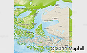 Shaded Relief 3D Map of TIERRA DEL FUEGO, physical outside