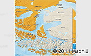Shaded Relief 3D Map of TIERRA DEL FUEGO, political outside