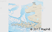 Shaded Relief 3D Map of TIERRA DEL FUEGO, single color outside