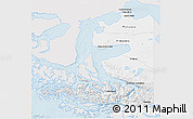 Silver Style 3D Map of TIERRA DEL FUEGO, single color outside