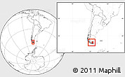Blank Location Map of TIERRA DEL FUEGO, within the entire country