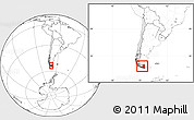 Blank Location Map of TIERRA DEL FUEGO, highlighted country, within the entire country