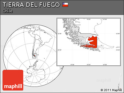 Blank Location Map of TIERRA DEL FUEGO, highlighted country