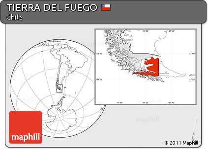 Blank Location Map of TIERRA DEL FUEGO, highlighted country