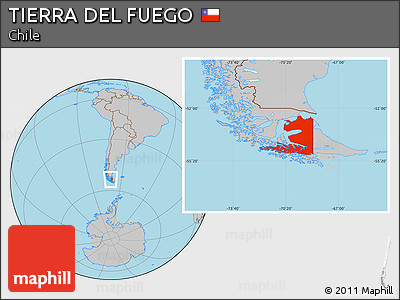 Gray Location Map of TIERRA DEL FUEGO