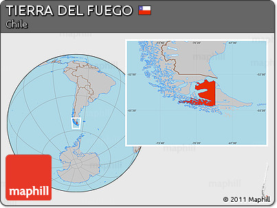 Gray Location Map of TIERRA DEL FUEGO