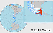 Gray Location Map of TIERRA DEL FUEGO, highlighted country