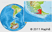 Physical Location Map of TIERRA DEL FUEGO