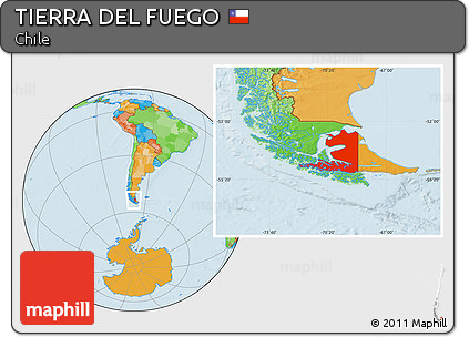 Political Location Map of TIERRA DEL FUEGO