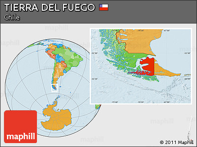 Political Location Map of TIERRA DEL FUEGO