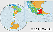 Political Location Map of TIERRA DEL FUEGO