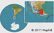 Satellite Location Map of TIERRA DEL FUEGO