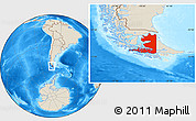 Shaded Relief Location Map of TIERRA DEL FUEGO