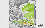 Physical Map of TIERRA DEL FUEGO, desaturated