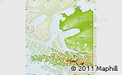 Physical Map of TIERRA DEL FUEGO, lighten