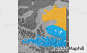 Political Map of TIERRA DEL FUEGO, darken, desaturated