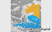 Political Map of TIERRA DEL FUEGO, desaturated