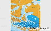 Political Map of TIERRA DEL FUEGO, political shades outside