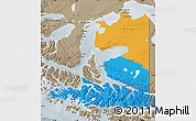 Political Map of TIERRA DEL FUEGO, semi-desaturated