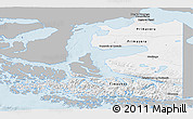 Gray Panoramic Map of TIERRA DEL FUEGO, single color outside