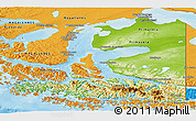 Physical Panoramic Map of TIERRA DEL FUEGO, political outside