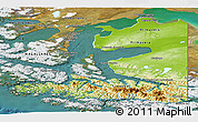 Physical Panoramic Map of TIERRA DEL FUEGO, satellite outside