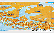 Political Shades Panoramic Map of TIERRA DEL FUEGO