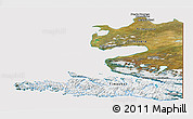 Satellite Panoramic Map of TIERRA DEL FUEGO, cropped outside