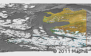 Satellite Panoramic Map of TIERRA DEL FUEGO, desaturated