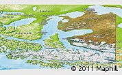 Satellite Panoramic Map of TIERRA DEL FUEGO, physical outside