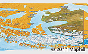 Satellite Panoramic Map of TIERRA DEL FUEGO, political outside