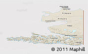 Shaded Relief Panoramic Map of TIERRA DEL FUEGO, cropped outside