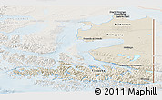 Shaded Relief Panoramic Map of TIERRA DEL FUEGO, lighten