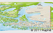 Shaded Relief Panoramic Map of TIERRA DEL FUEGO, physical outside