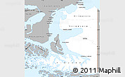 Gray Simple Map of TIERRA DEL FUEGO