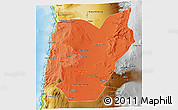 Political Shades 3D Map of TOCOPILLA, physical outside