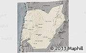 Shaded Relief 3D Map of TOCOPILLA, darken, semi-desaturated