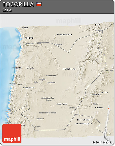Shaded Relief 3D Map of TOCOPILLA